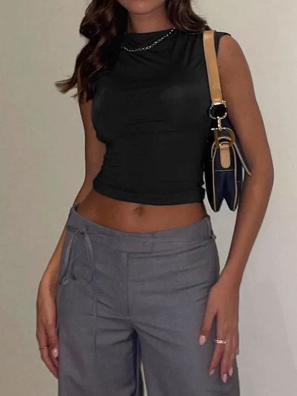 Lace Up Backless Cropped Tank Top sold by Streetwear Society