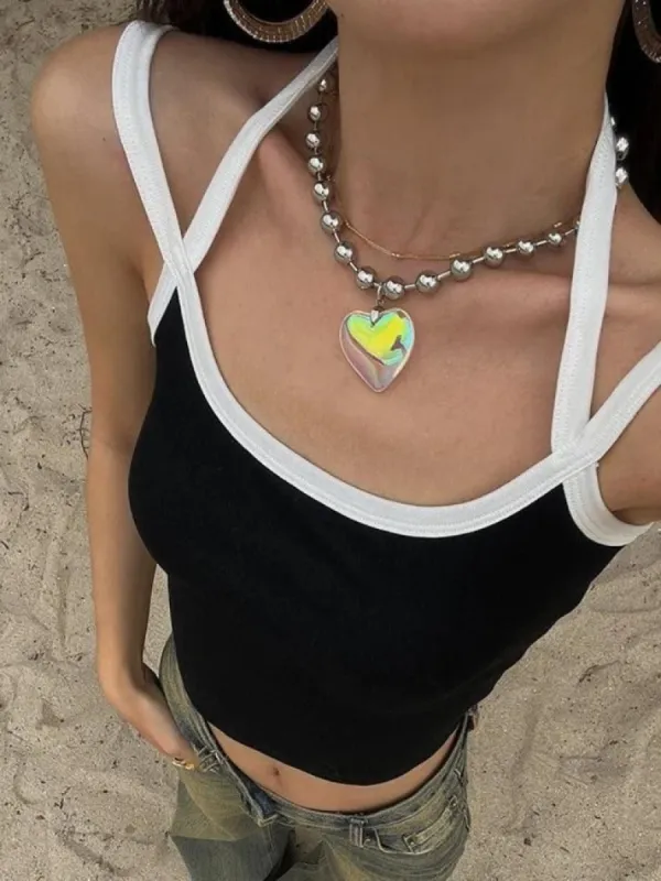 Strappy Padded Ribbed Cropped Tank Top sold by Streetwear Society