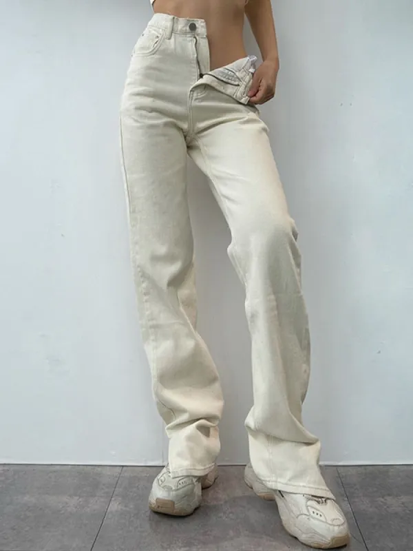 High Waist Split Hem Jeans sold by Streetwear Society