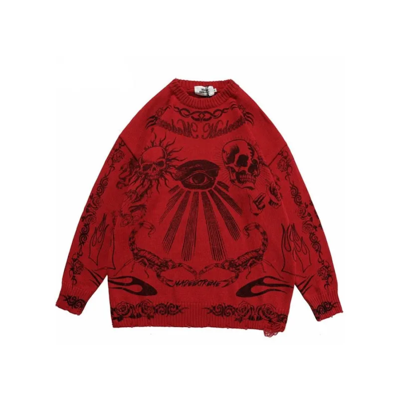 Rose Eye Knit Cotton Sweater sold by Streetwear Society