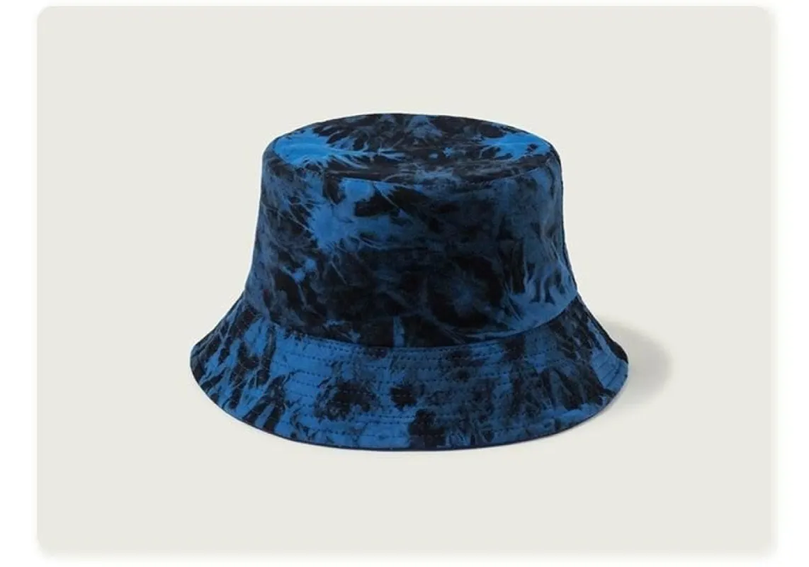 Reversible Bucket Hat With Tie Dye Print - Blue sold by Streetwear Society