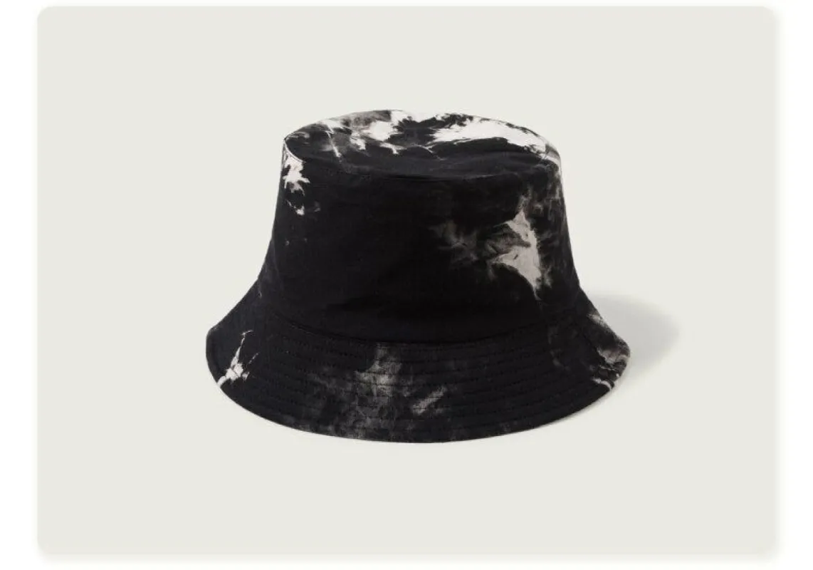 Reversible bucket hat with Tie Dye print - Black and white sold by Streetwear Society