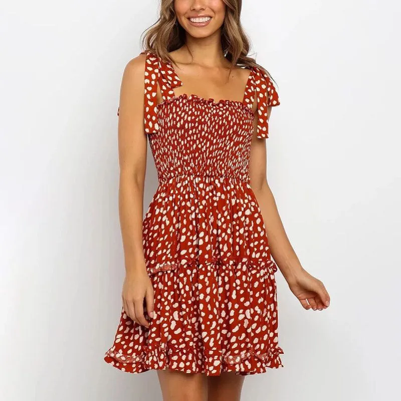 Leopard Printed Spaghetti Strap Mini Dress sold by Streetwear Society
