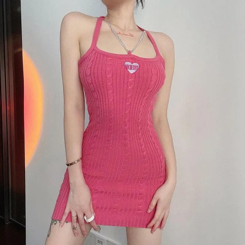 Letter 90s Knitted Mini Dress sold by Streetwear Society