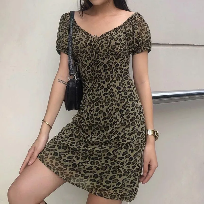 Vintage Leopard Mini Dress sold by Streetwear Society