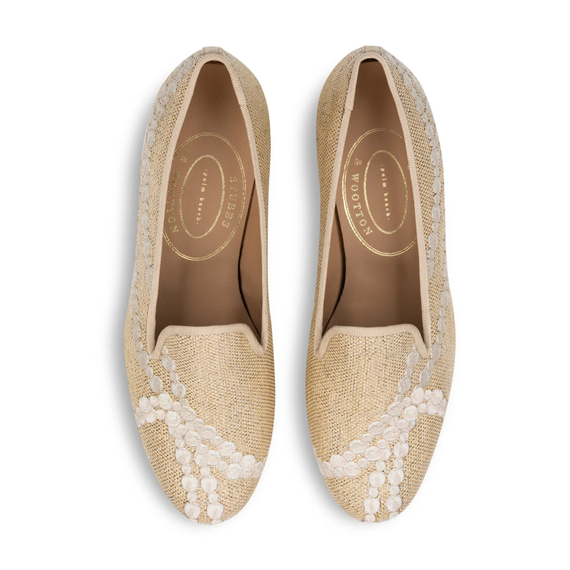 Pearls Raffia Woven Slipper (Women) sold by Stubbs & Wootton
