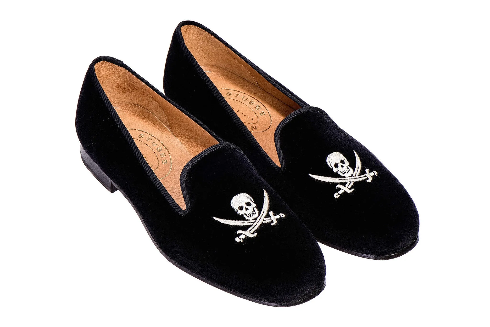 Skull Black Velvet Slipper (Women) sold by Stubbs & Wootton product image thumbnail 2