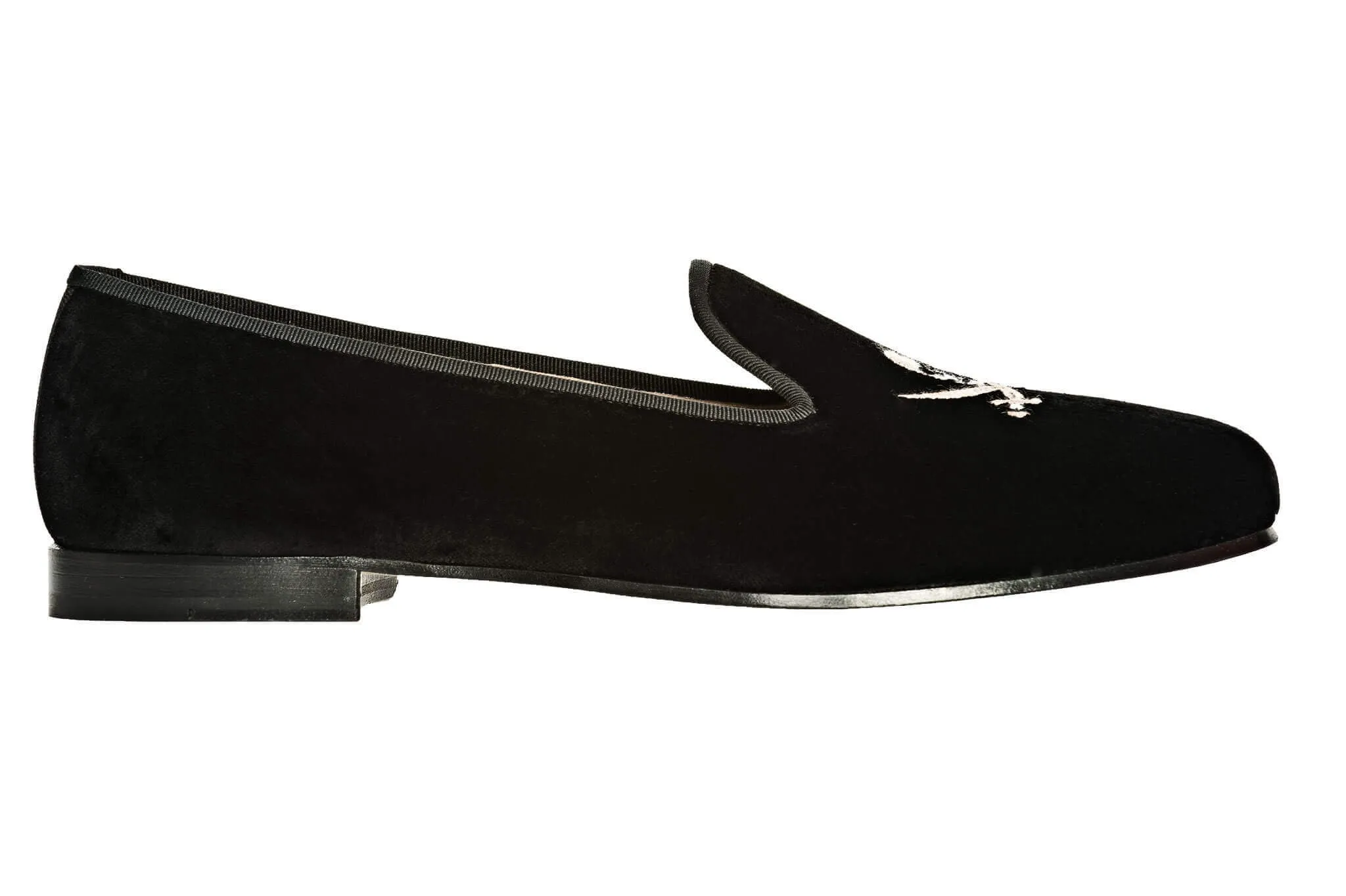 Skull Black Velvet Slipper (Women) sold by Stubbs & Wootton product image thumbnail 3