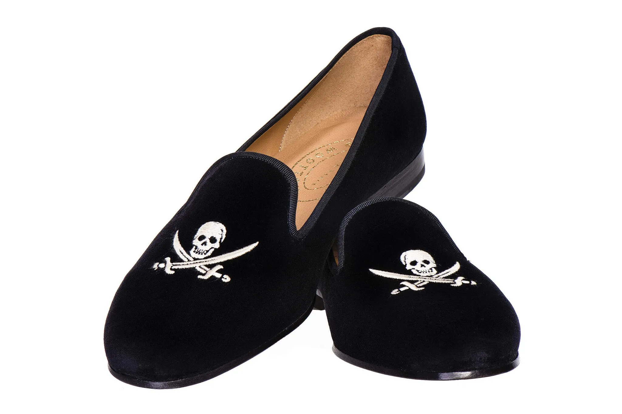 Skull Black Velvet Slipper (Women) sold by Stubbs & Wootton product image thumbnail 4