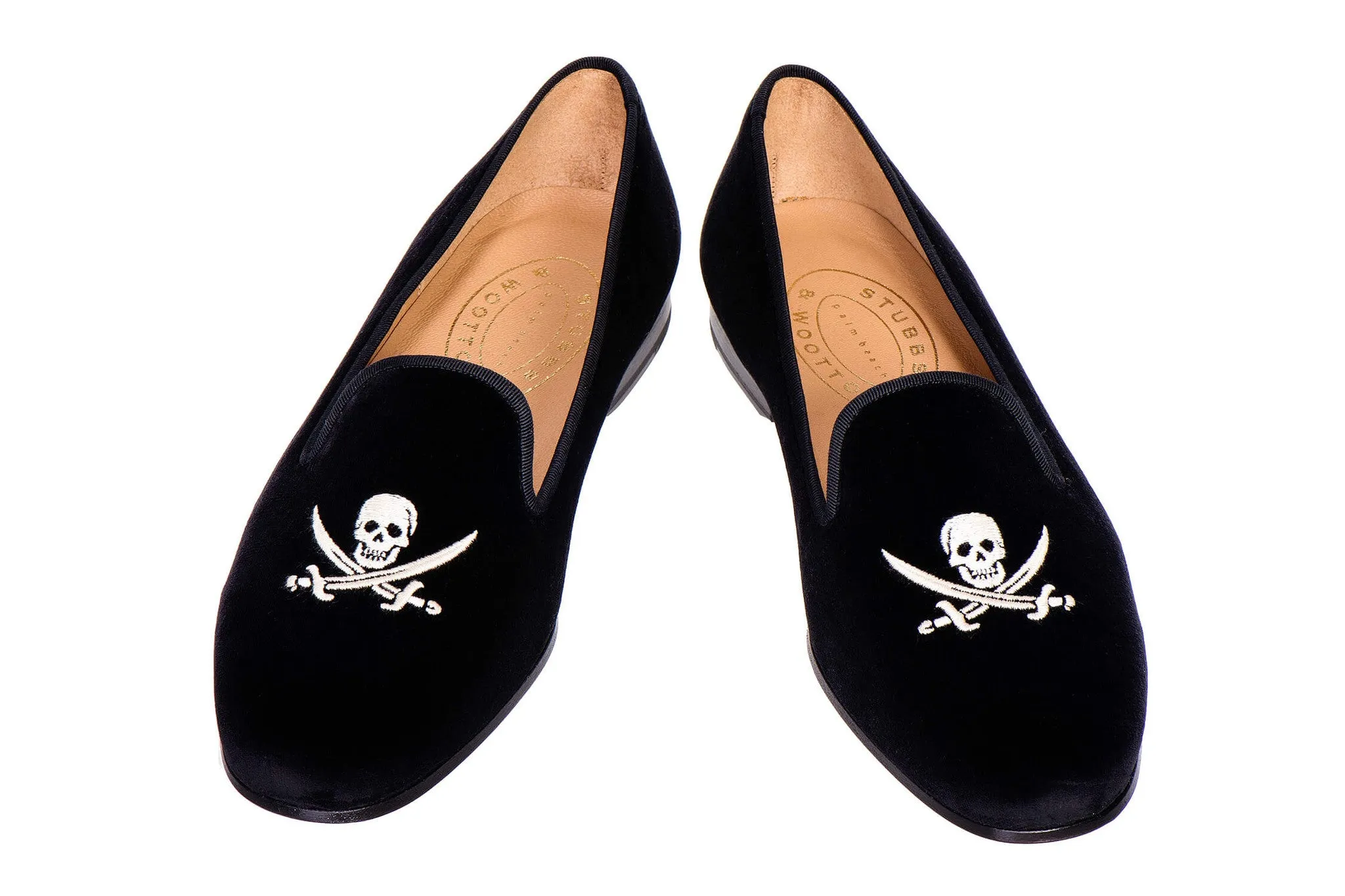 Skull Black Velvet Slipper (Women) sold by Stubbs & Wootton product image thumbnail 5