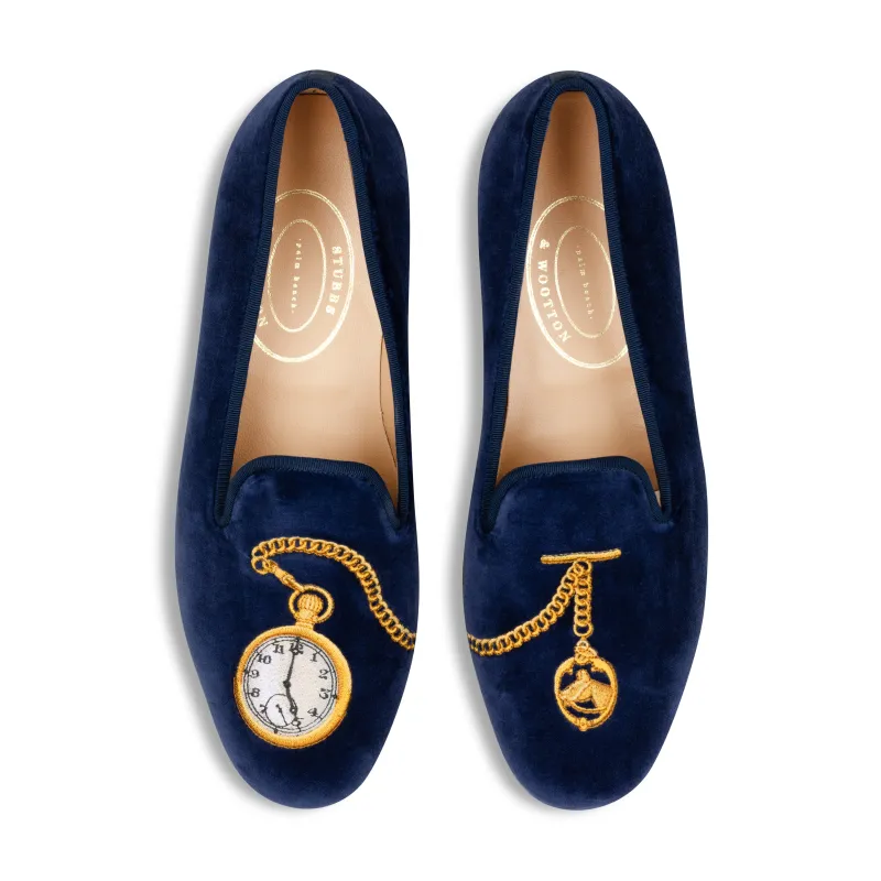 Five O' Clock Somewhere Indigo Velvet Slipper (Women) sold by Stubbs & Wootton