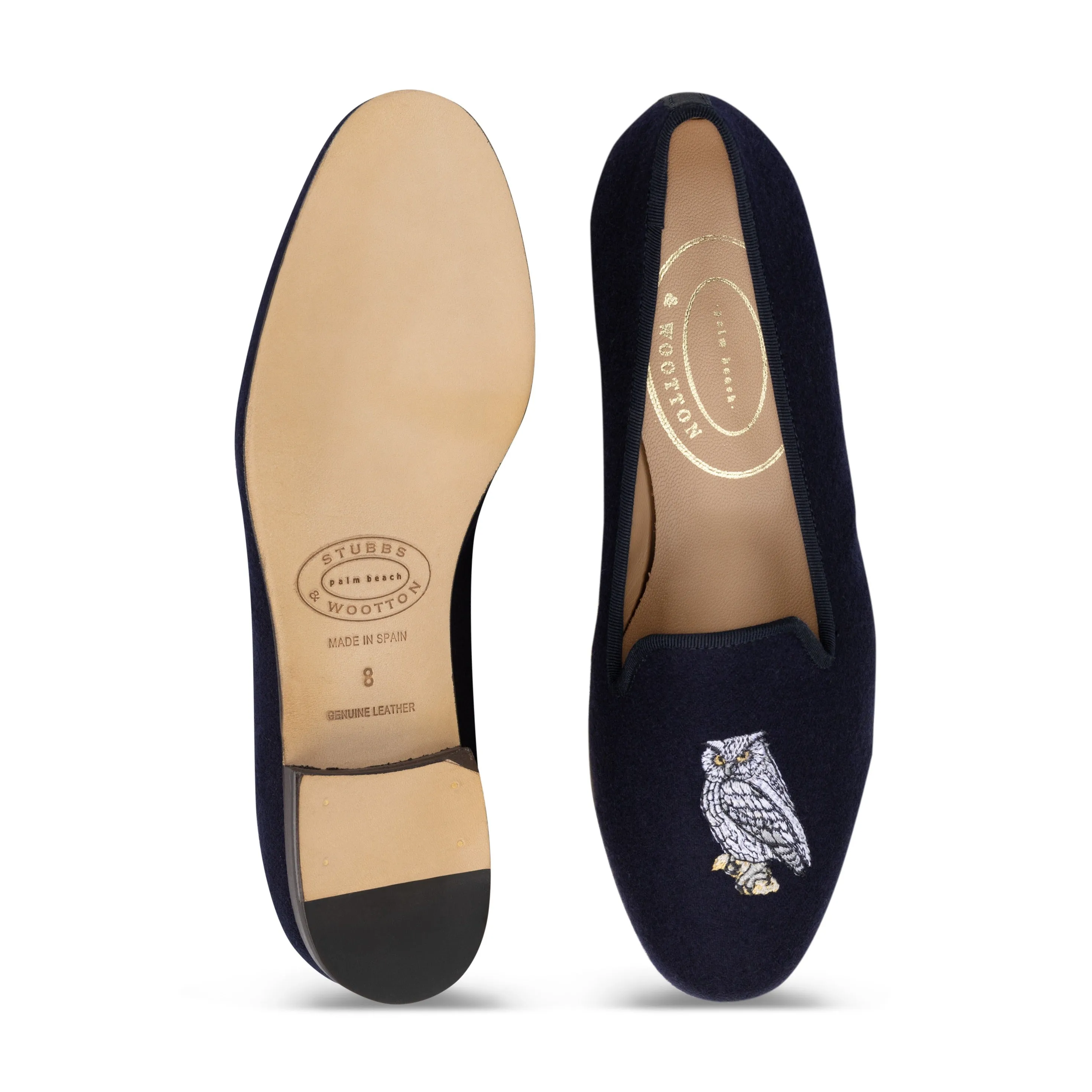 Snowy Owl Navy Flannel Slipper (Women) sold by Stubbs & Wootton product image thumbnail 4
