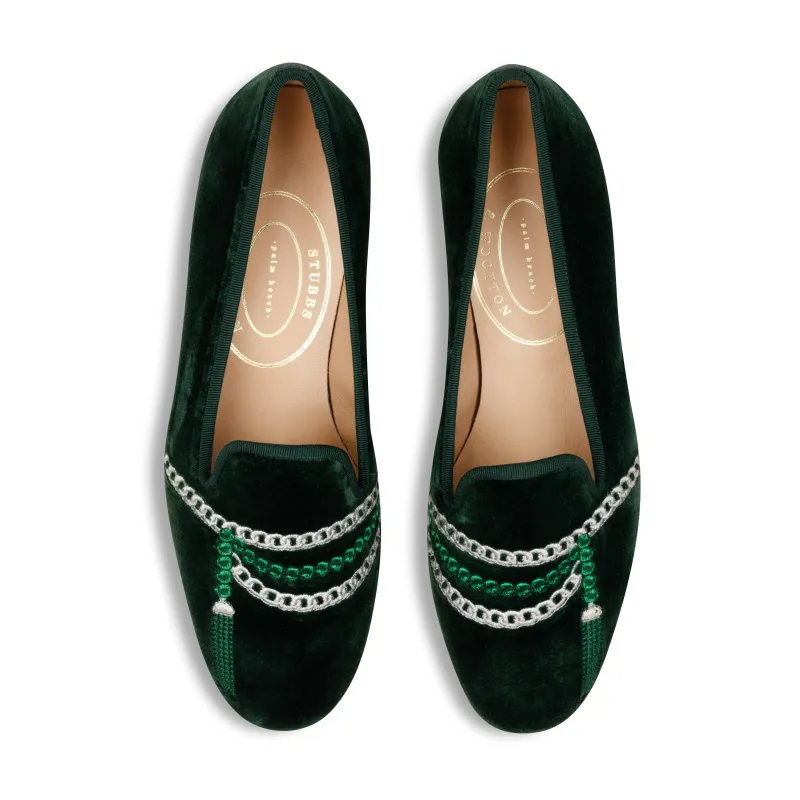 Draped Hunter Velvet Slipper (Women) sold by Stubbs & Wootton