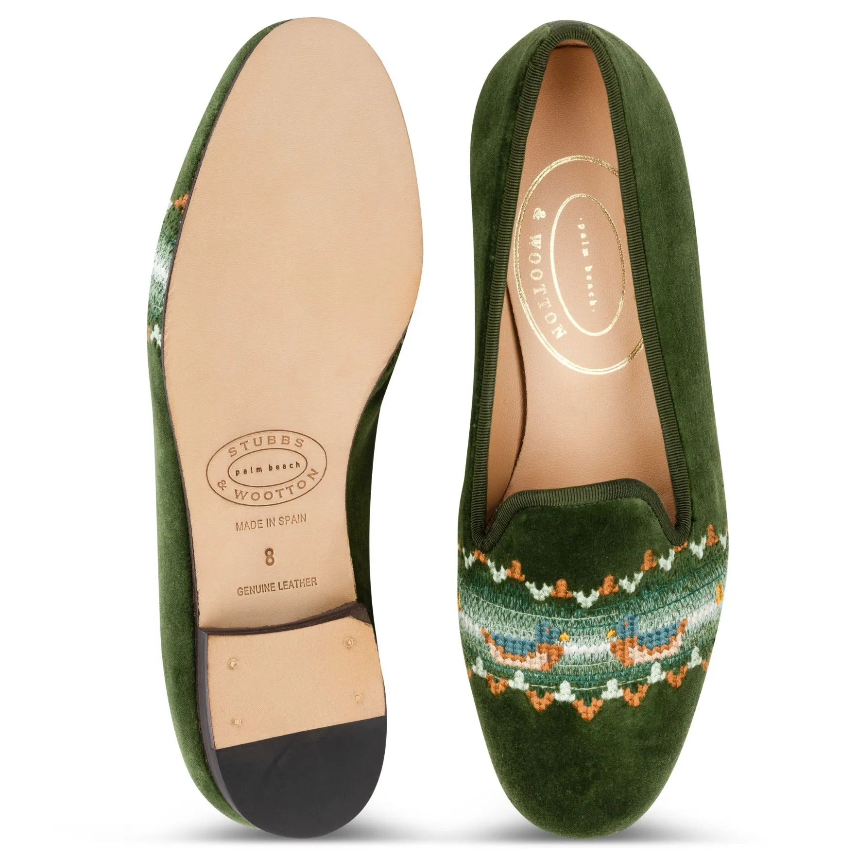 Fair Isle Forest Velvet Slipper (Women) sold by Stubbs & Wootton product image thumbnail 4