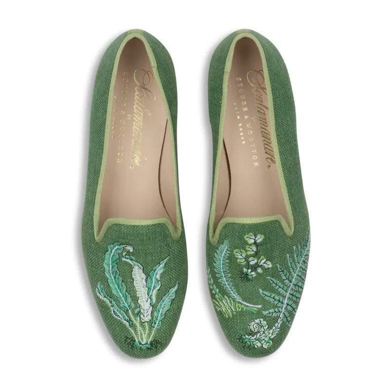Ferns Sage Linen Slipper (Women) sold by Stubbs & Wootton