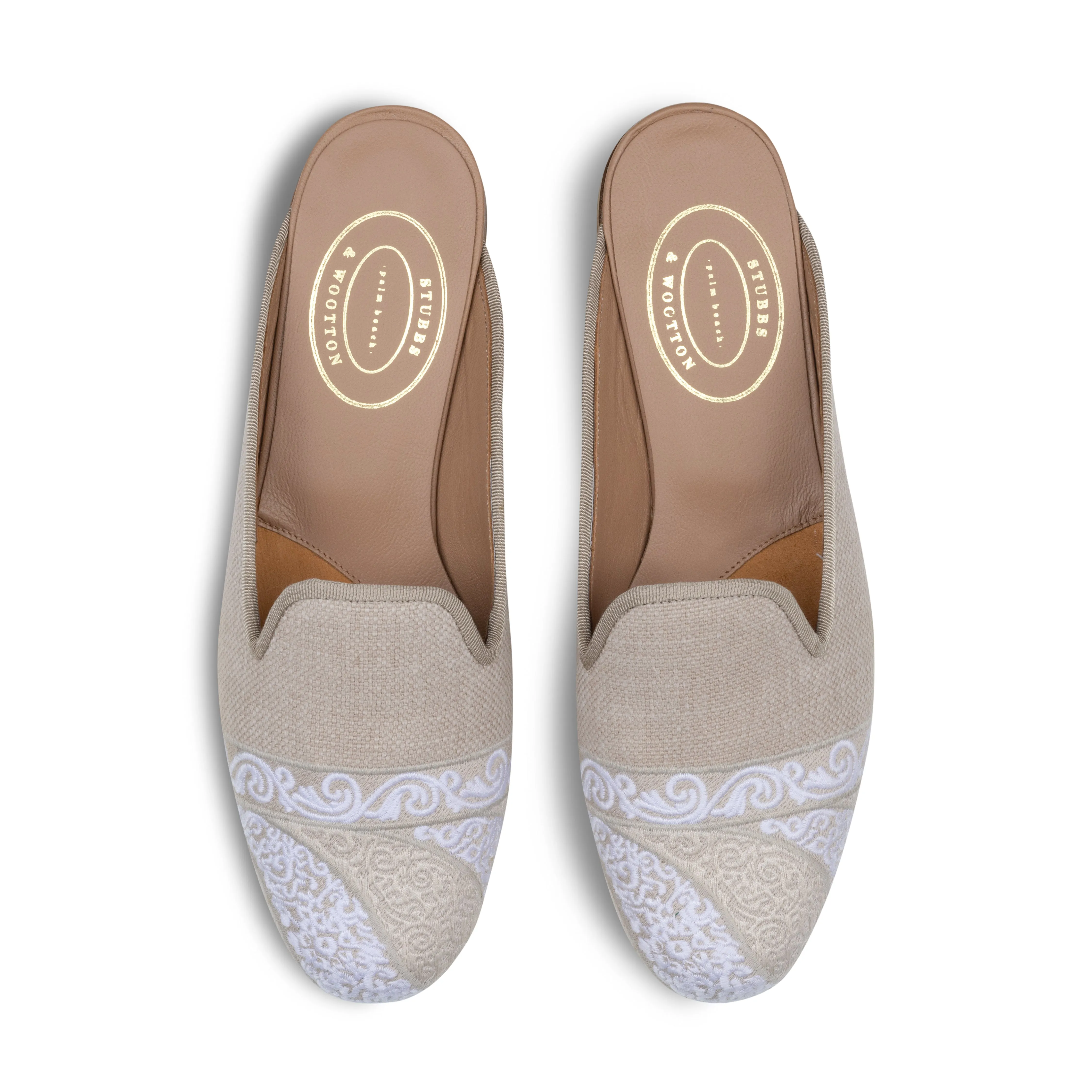 Paisley Fawn Linen Mule (Women) sold by Stubbs & Wootton