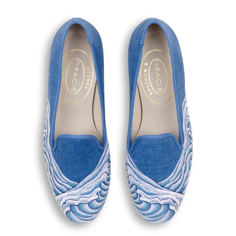 Wave Crest Linen Slipper (Women) sold by Stubbs & Wootton