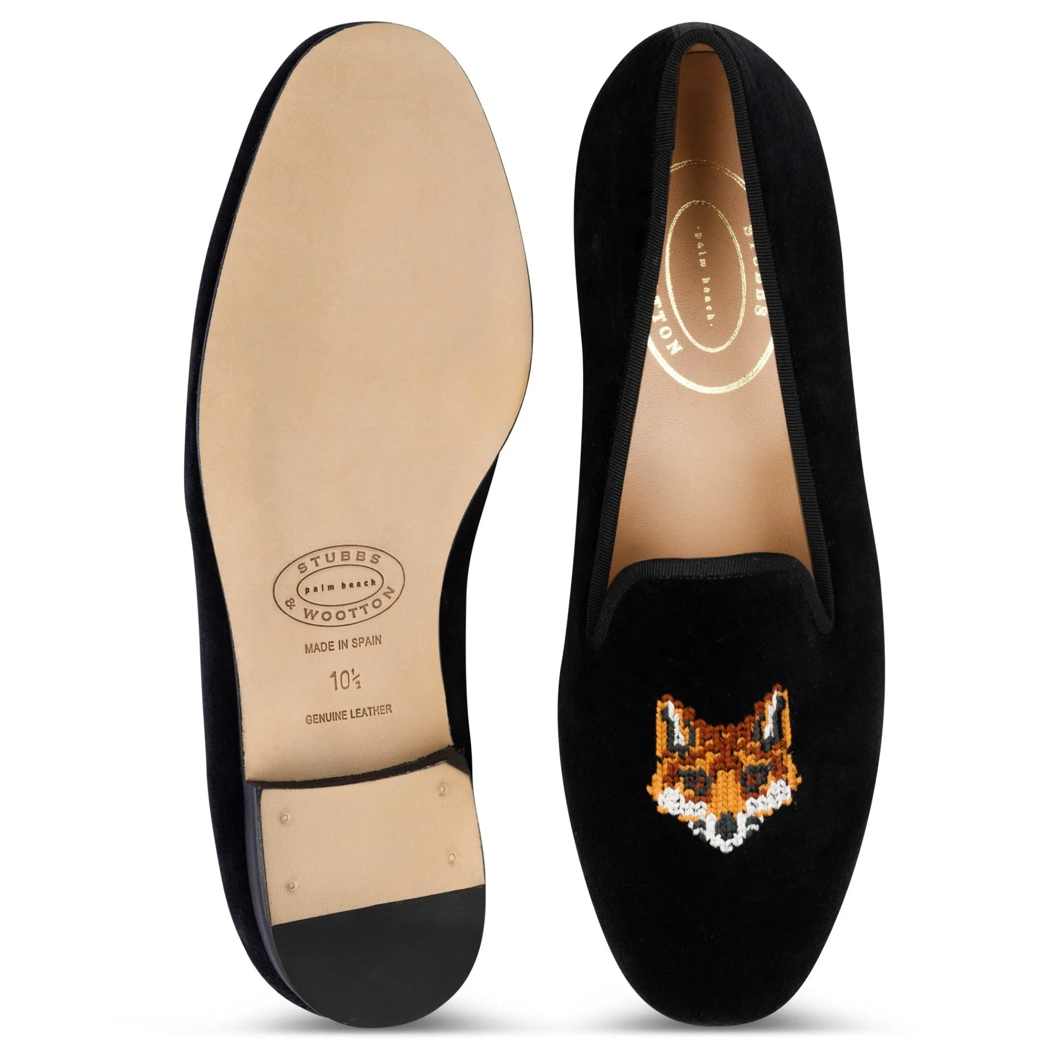 Fair Isle Fox Noir Velvet Slipper (Men) sold by Stubbs & Wootton product image thumbnail 5