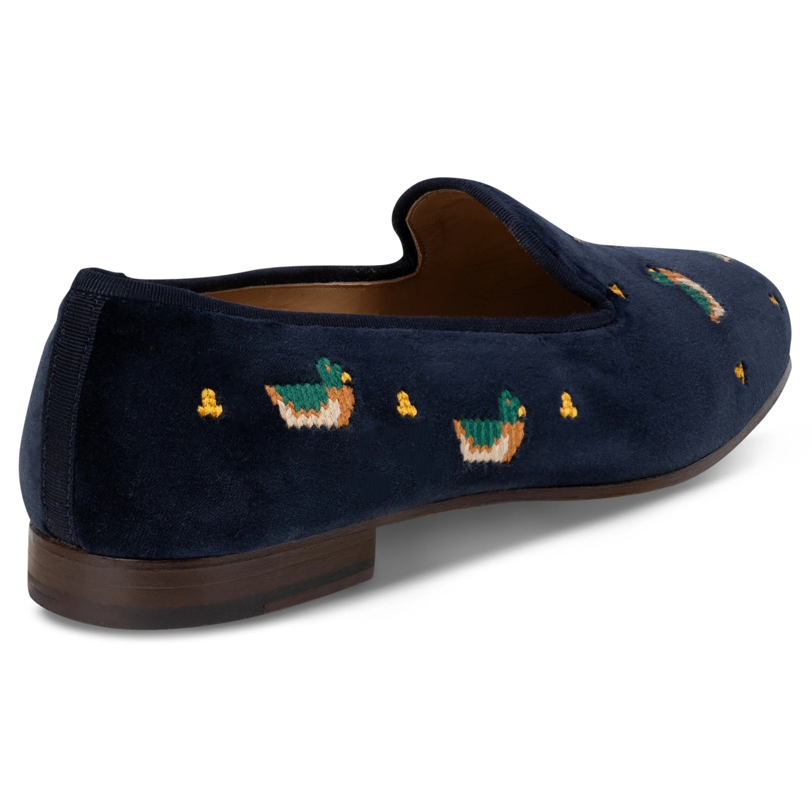 Fair Isle Ducks Navy Velvet Slipper (Men) sold by Stubbs & Wootton product image thumbnail 3