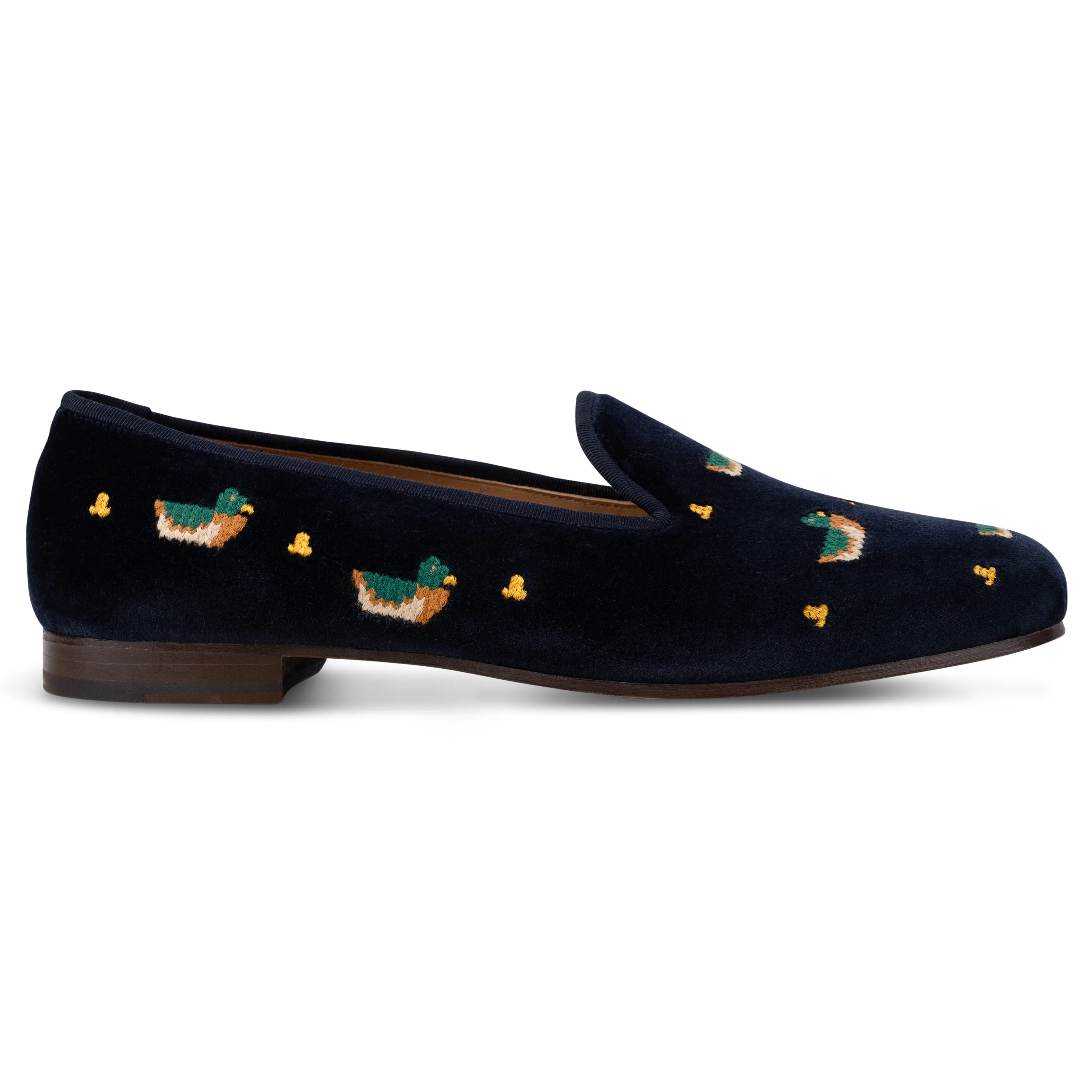 Fair Isle Ducks Navy Velvet Slipper (Men) sold by Stubbs & Wootton product image thumbnail 5