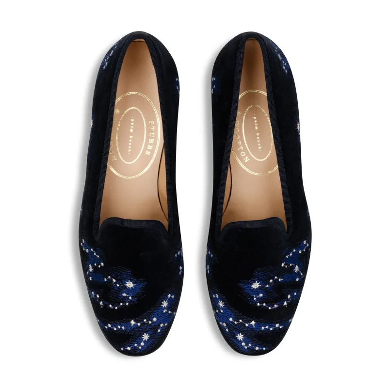 Constellation Navy Velvet Slipper (Women) sold by Stubbs & Wootton