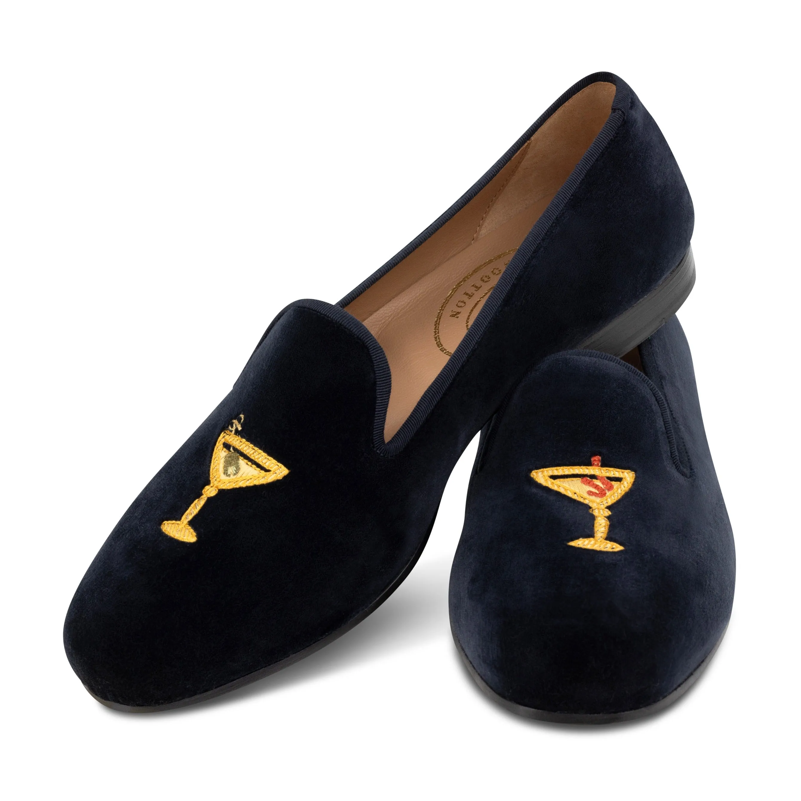 Ornate Martini Navy Velvet Slipper (Women) sold by Stubbs & Wootton product image thumbnail 2