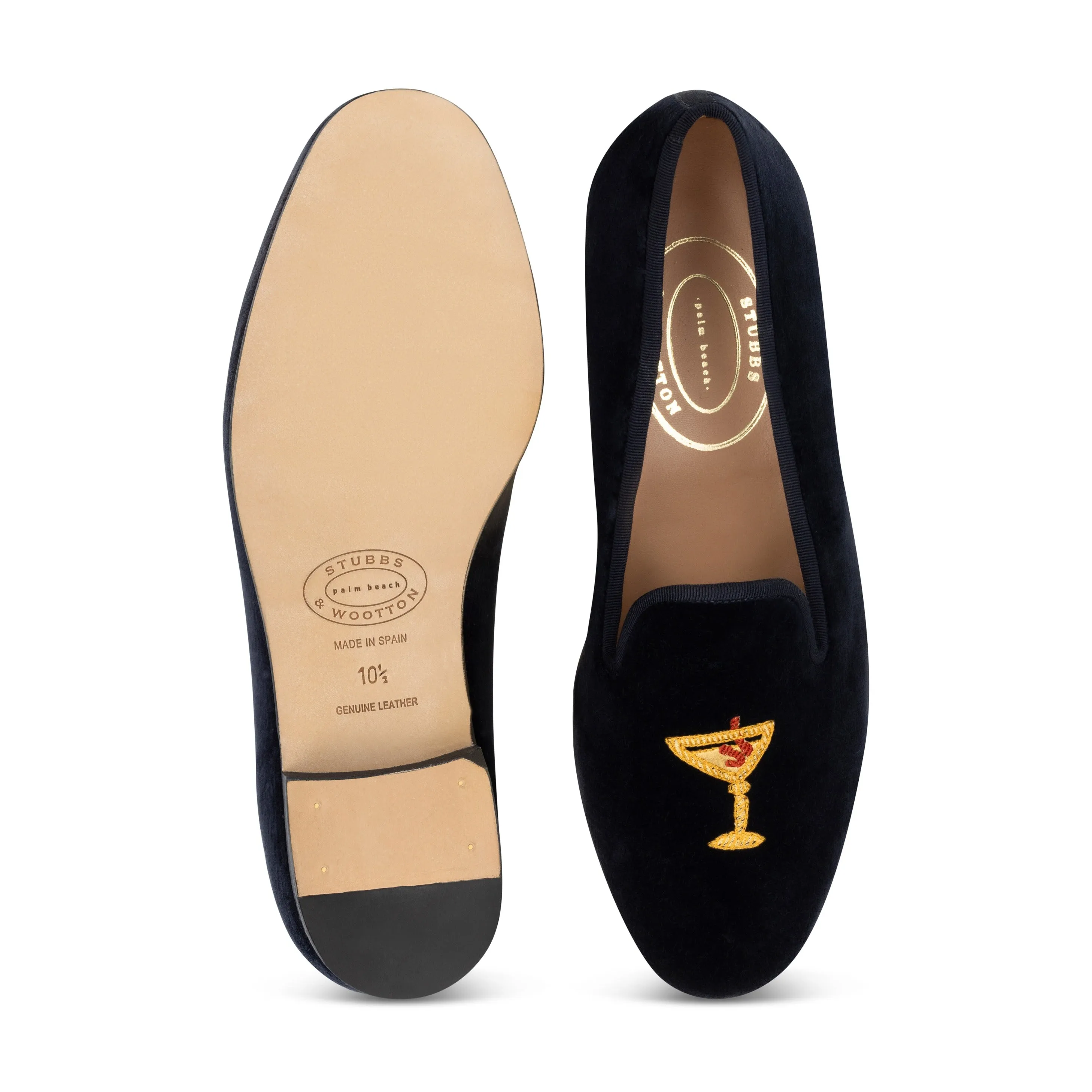 Ornate Martini Navy Velvet Slipper (Men) sold by Stubbs & Wootton product image thumbnail 4