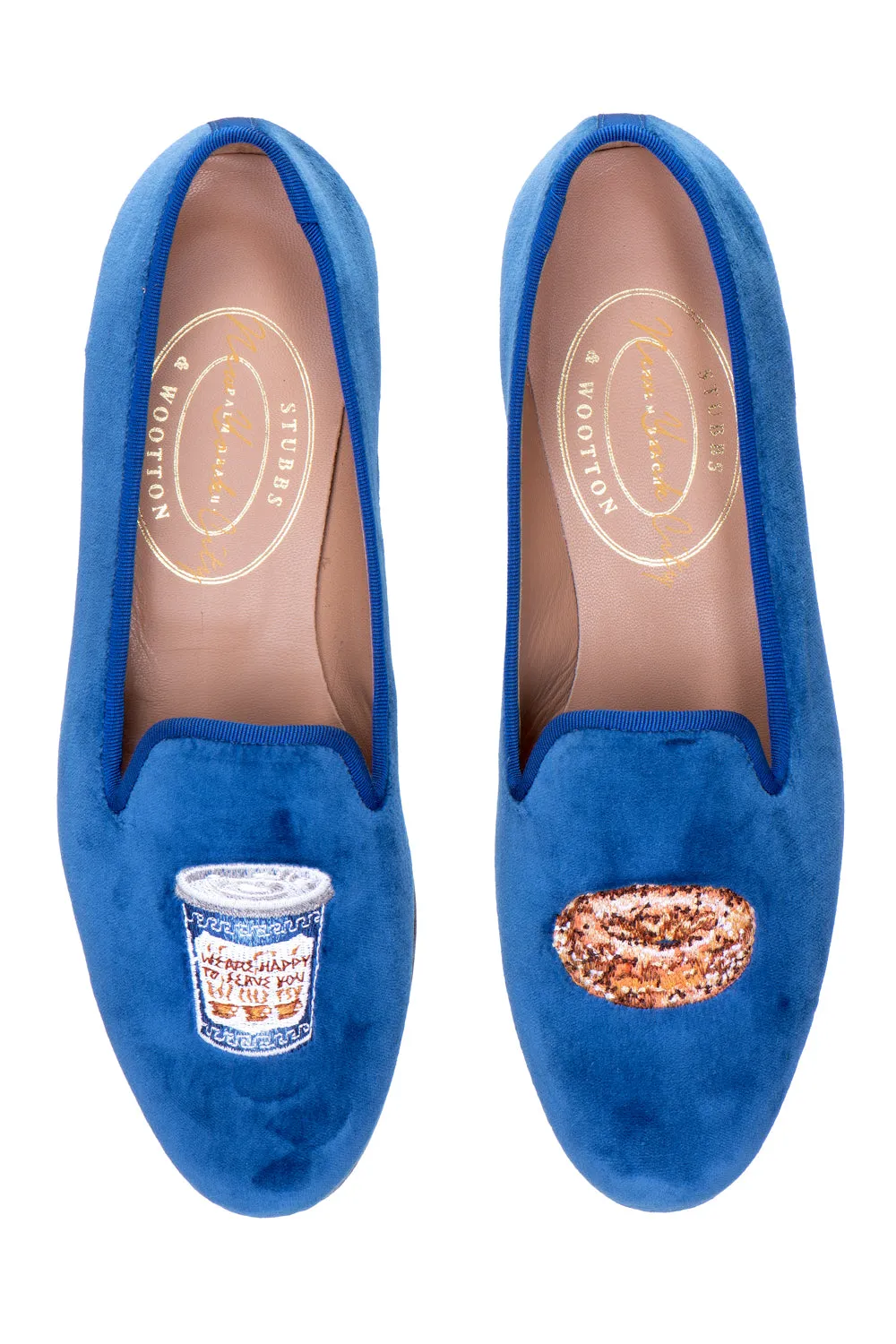 Breakfast Blue Velvet Slipper (Men) sold by Stubbs & Wootton