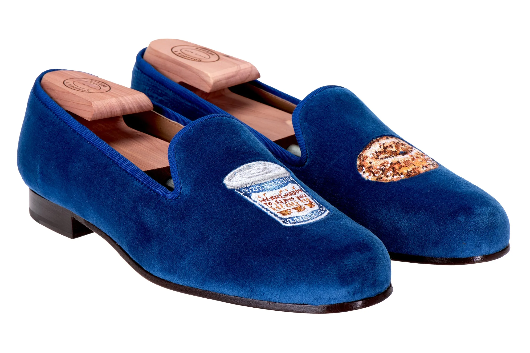 Breakfast Blue Velvet Slipper (Men) sold by Stubbs & Wootton product image thumbnail 2