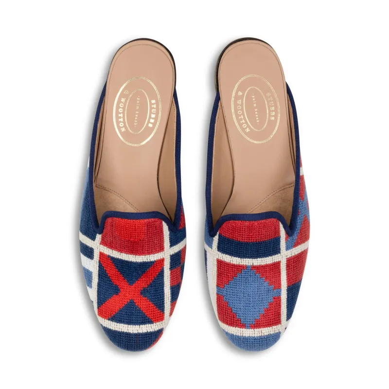 Burgees Americana Needlepoint Mule (Women) sold by Stubbs & Wootton