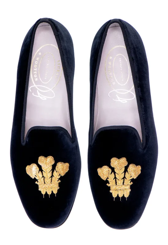 Wales Noir Velvet Slipper (Men) sold by Stubbs & Wootton