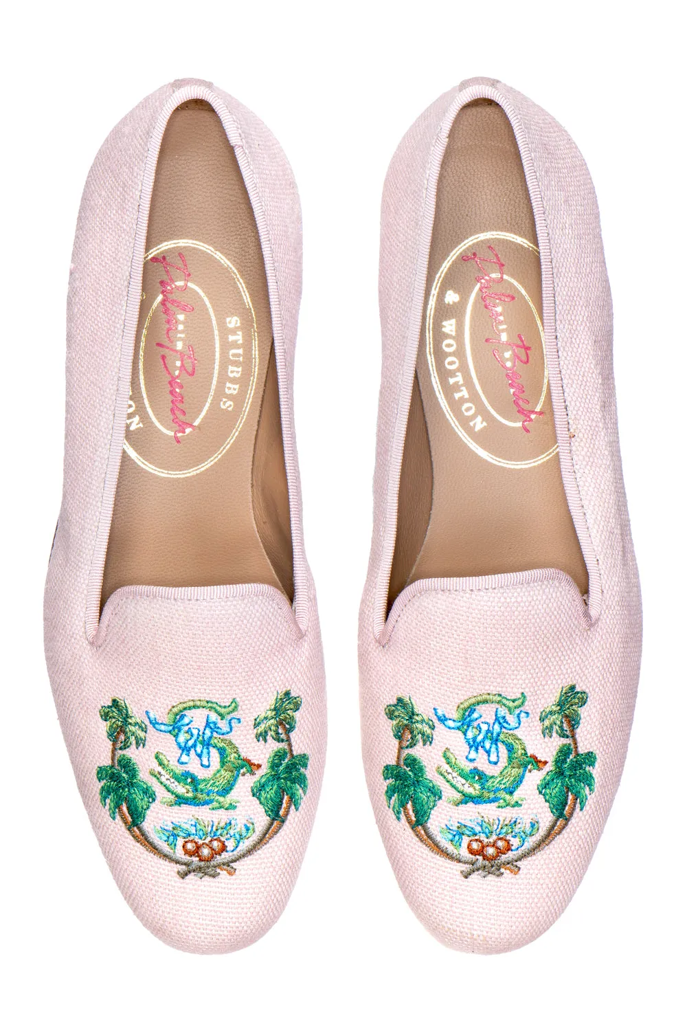 Palm Beach Crest Blush Cotton Slipper (Women) sold by Stubbs & Wootton