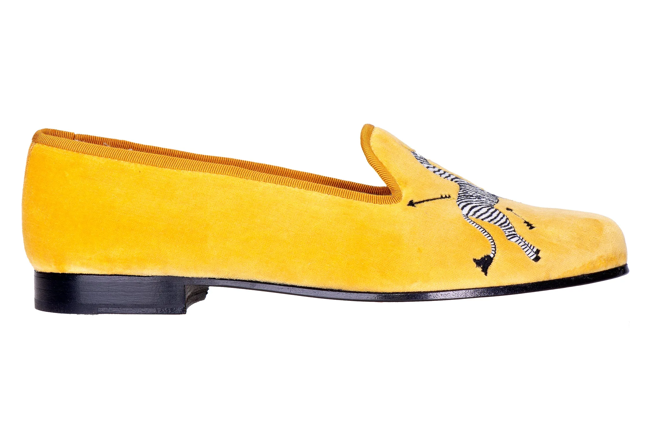 Zebras Yellow Velvet Slipper (Women) sold by Stubbs & Wootton product image thumbnail 3