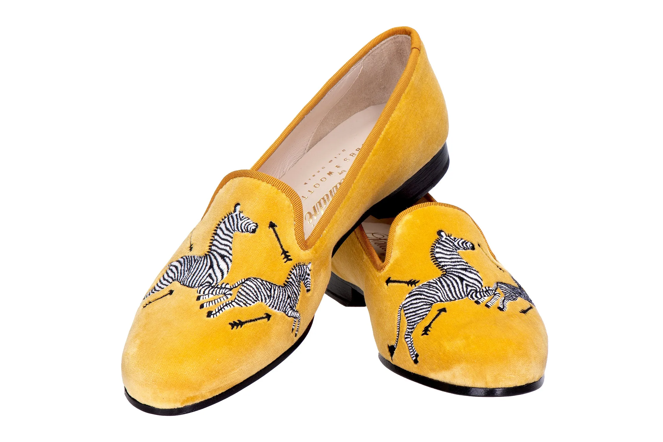 Zebras Yellow Velvet Slipper (Women) sold by Stubbs & Wootton product image thumbnail 4