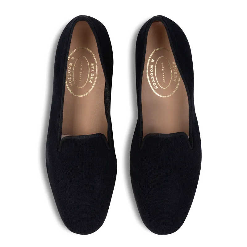 Black Needlepoint Slipper (Men) sold by Stubbs & Wootton