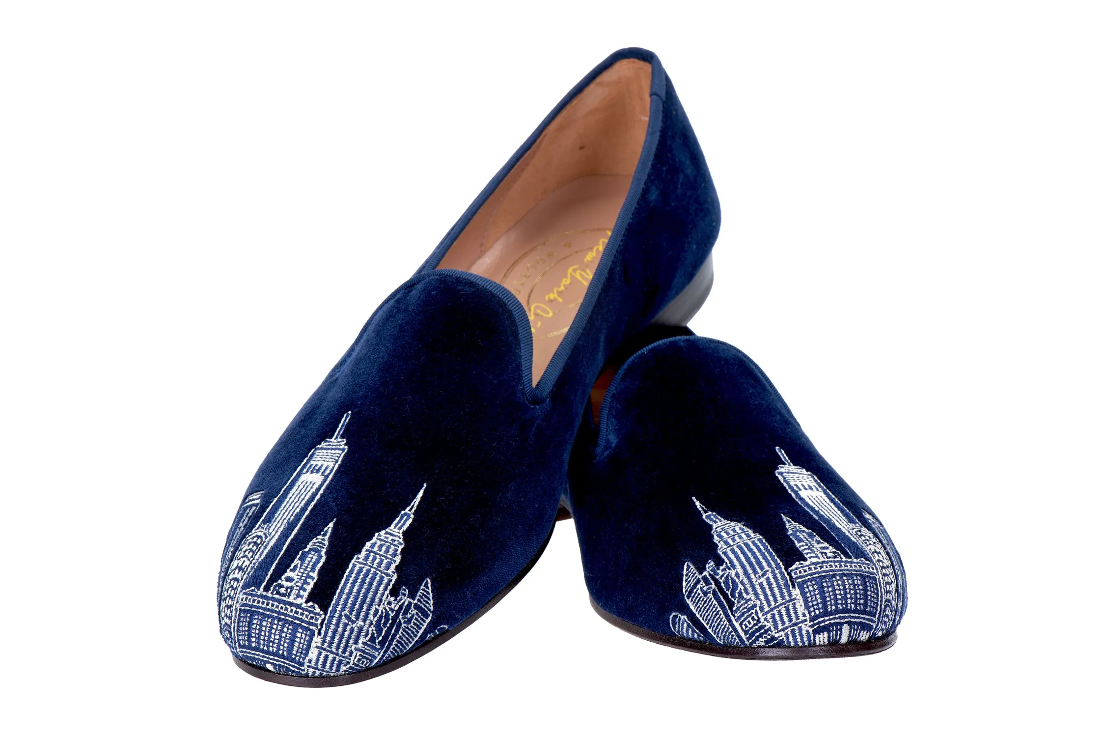 Skyline Navy Velvet Slipper (Men) sold by Stubbs & Wootton product image thumbnail 4