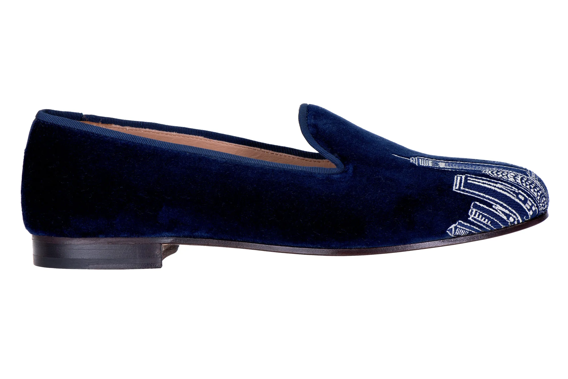 Skyline Navy Velvet Slipper (Men) sold by Stubbs & Wootton product image thumbnail 3