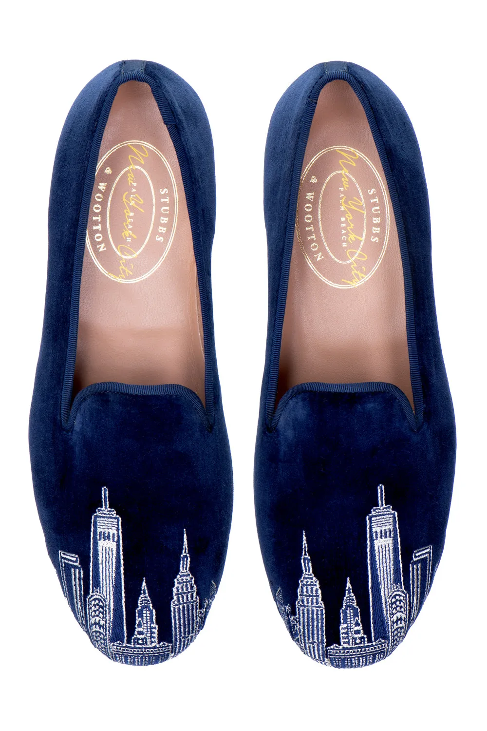 Skyline Navy Velvet Slipper (Men) sold by Stubbs & Wootton