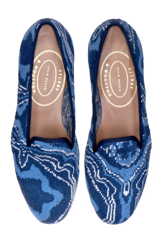 Lazurite Needlepoint Slipper (Men) sold by Stubbs & Wootton