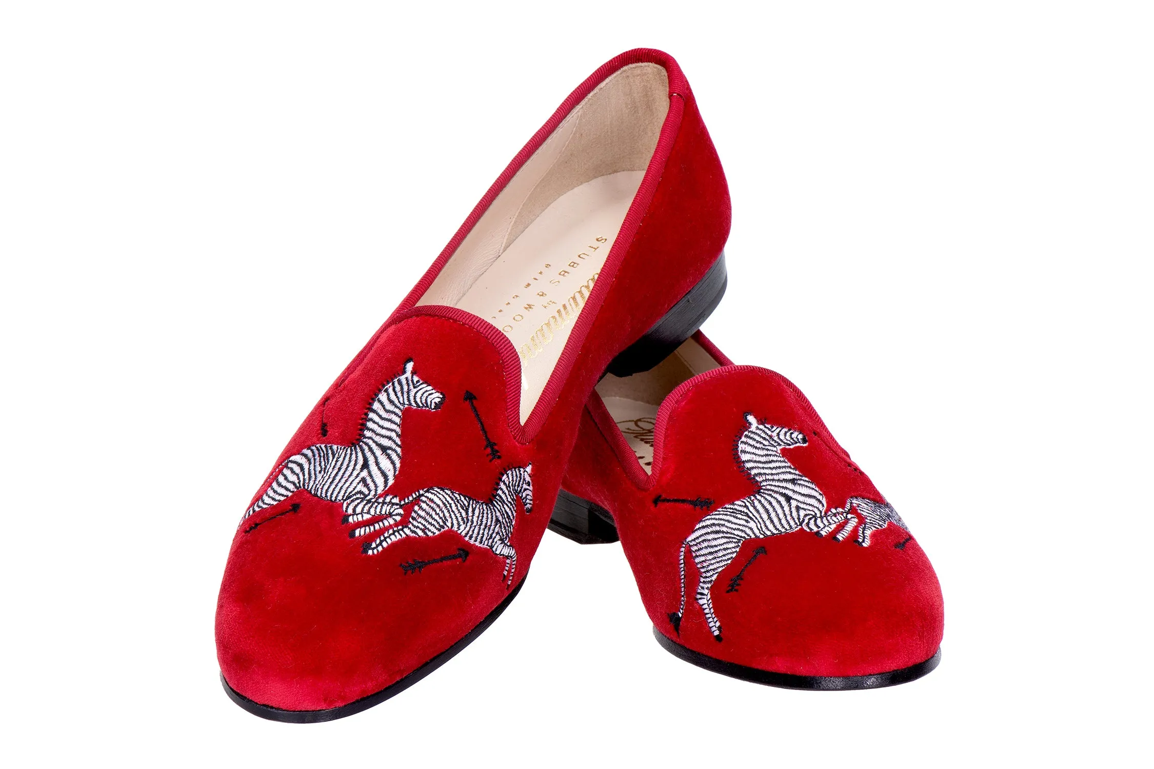 Zebras Red Velvet Slipper (Women) sold by Stubbs & Wootton product image thumbnail 4