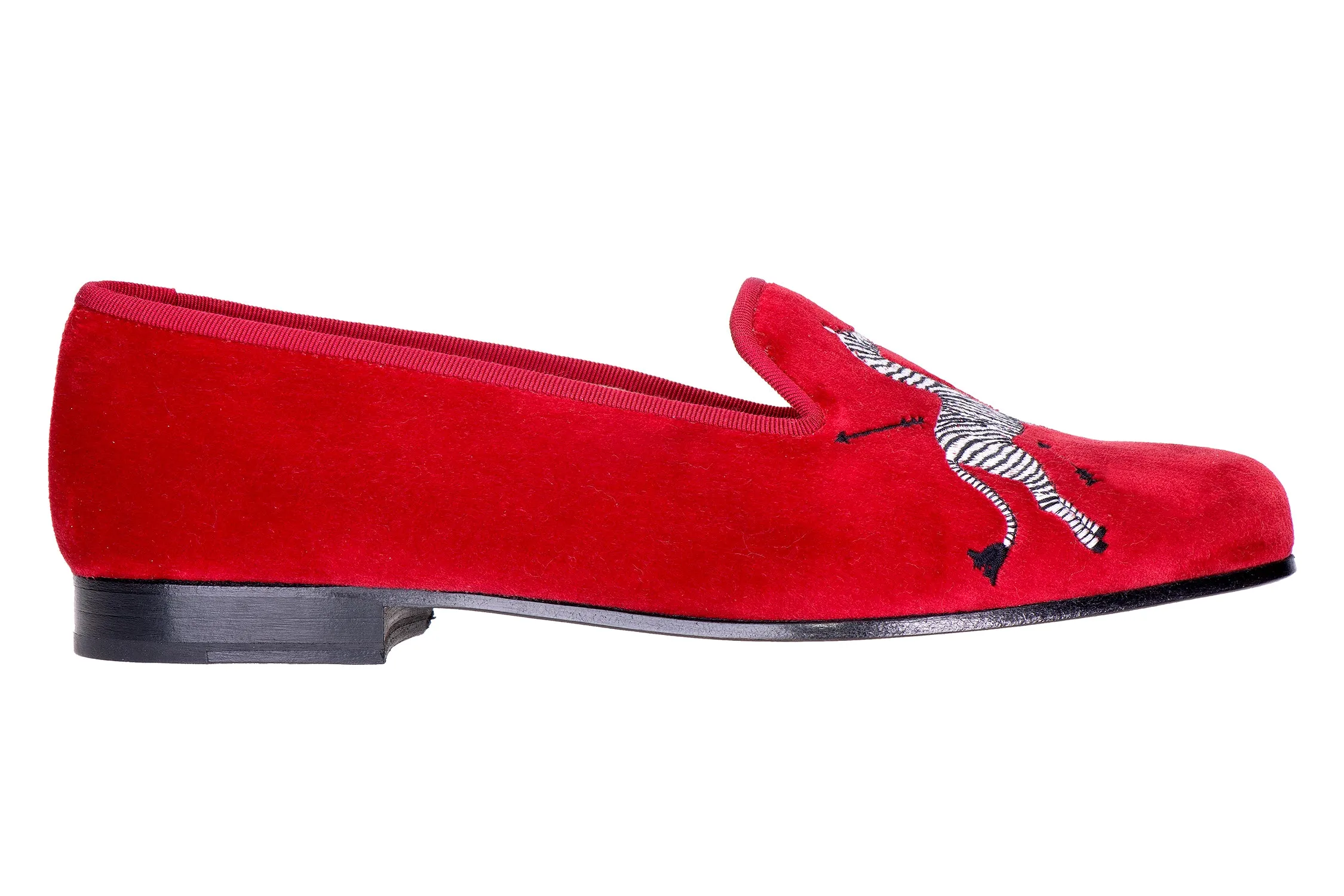 Zebras Red Velvet Slipper (Women) sold by Stubbs & Wootton product image thumbnail 3