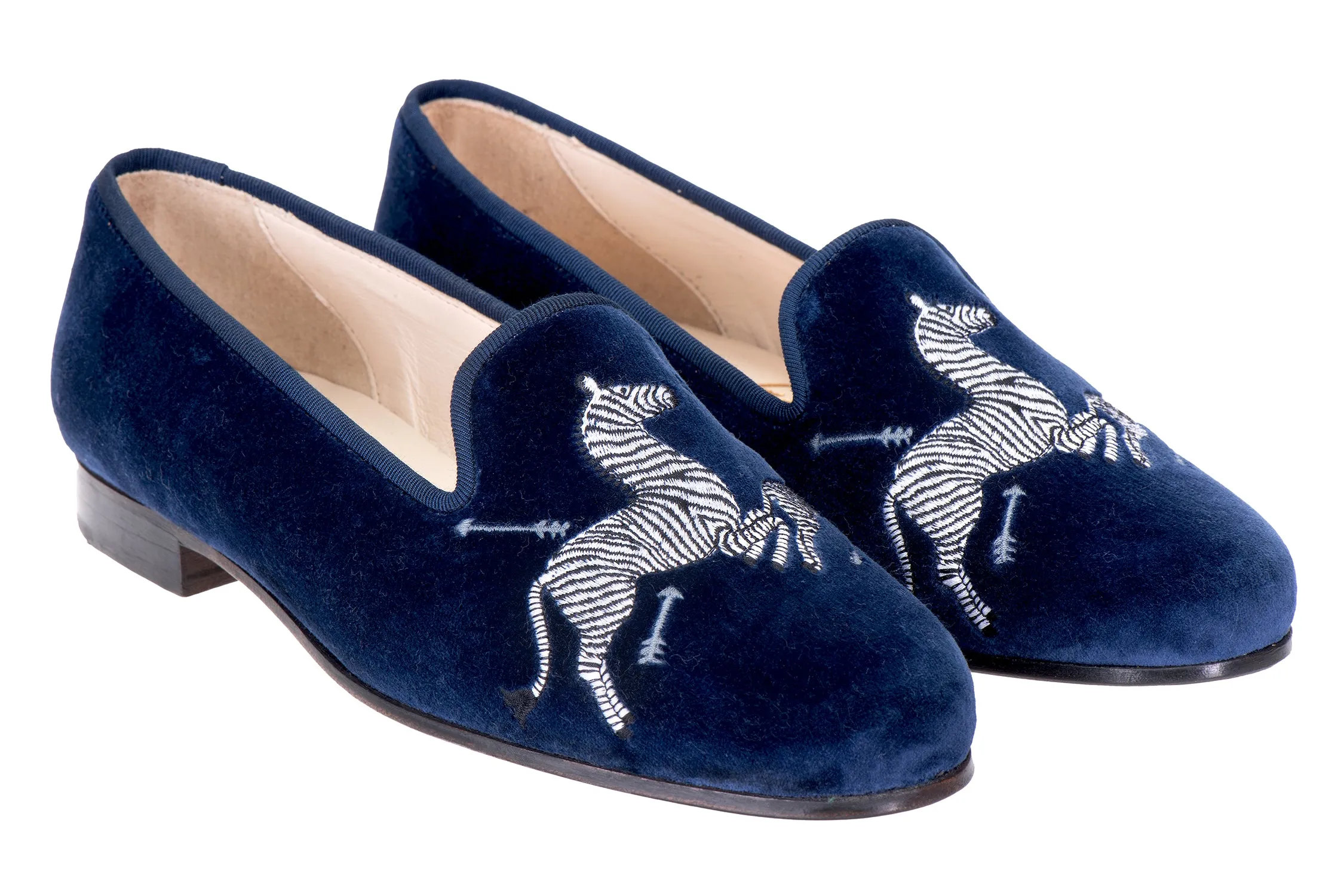 Zebras Navy Velvet Slipper (Men) sold by Stubbs & Wootton product image thumbnail 2