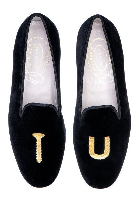 College Noir Velvet Slipper (Men) sold by Stubbs & Wootton