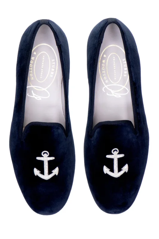 Anchor Midnight Velvet Slipper (Women) made by Stubbs & Wootton