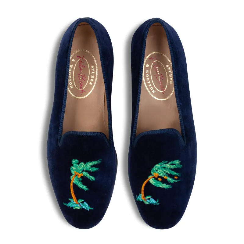 Storm Navy Velvet Slipper (Women) sold by Stubbs & Wootton