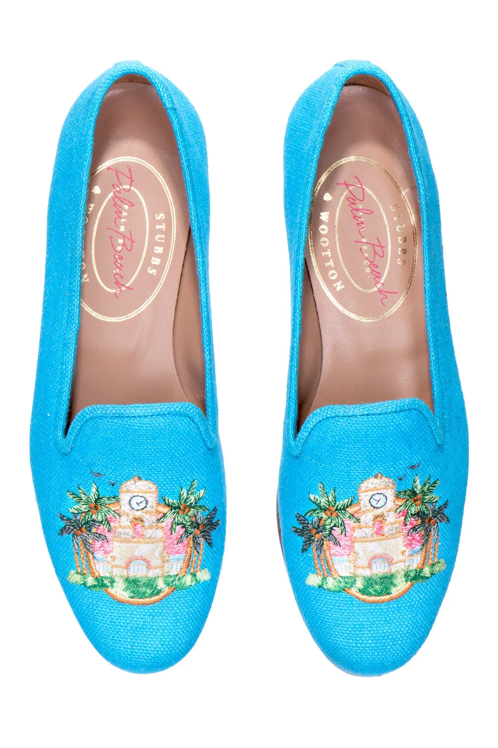Clocktower Turquoise Linen Slipper (Women) sold by Stubbs & Wootton product image thumbnail 2