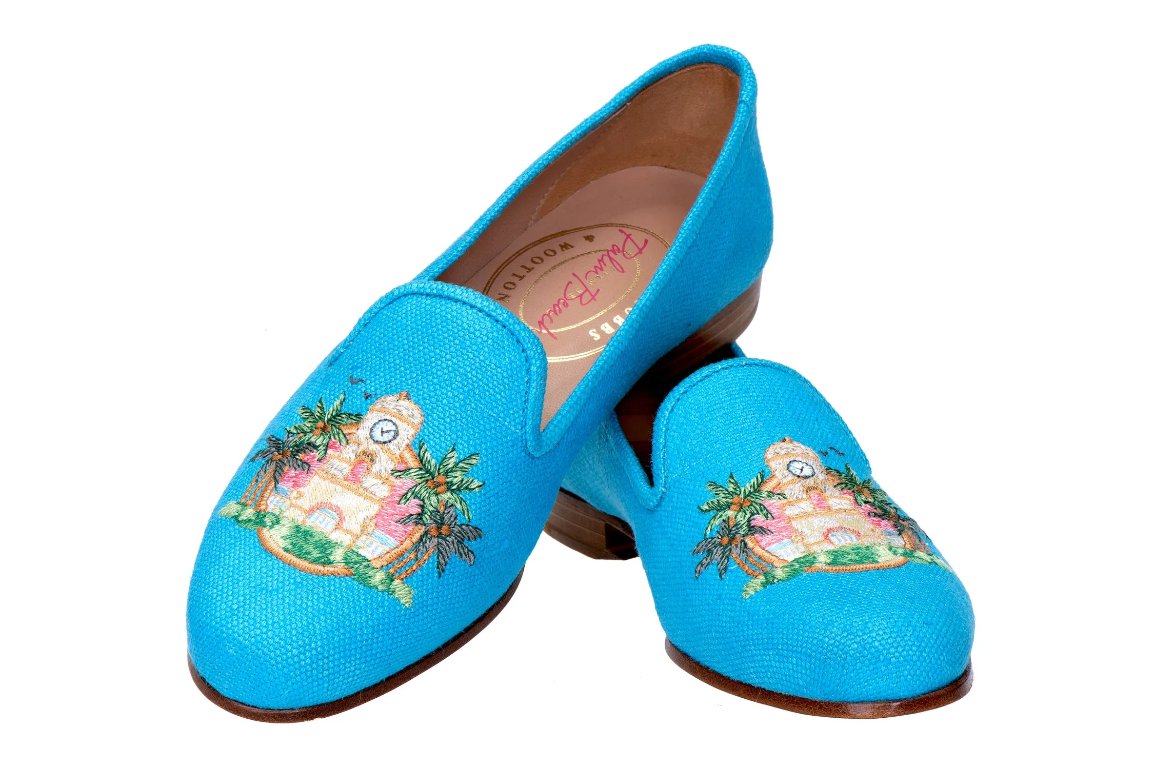 Clocktower Turquoise Linen Slipper (Women) sold by Stubbs & Wootton product image thumbnail 5
