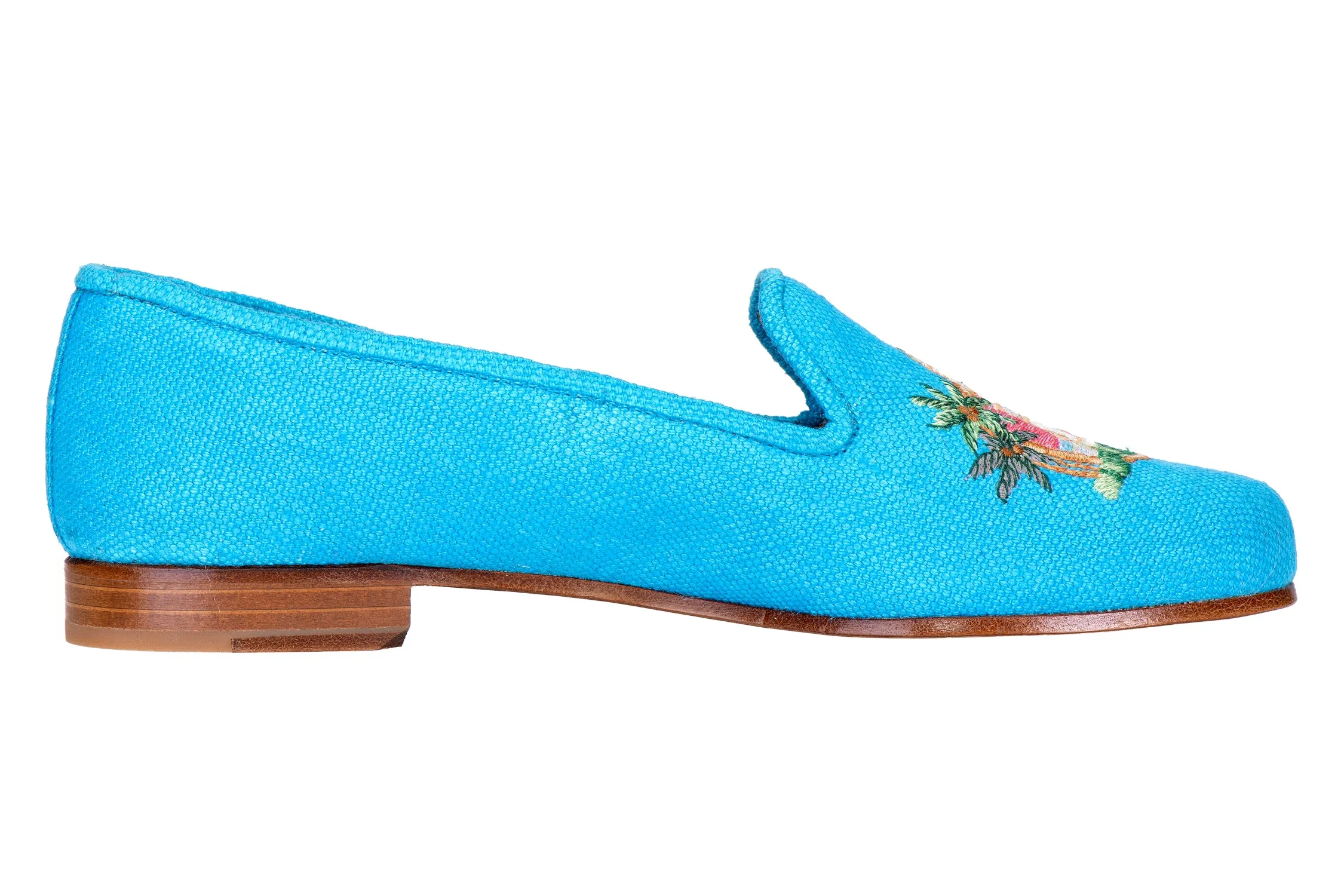 Clocktower Turquoise Linen Slipper (Women) sold by Stubbs & Wootton product image thumbnail 4