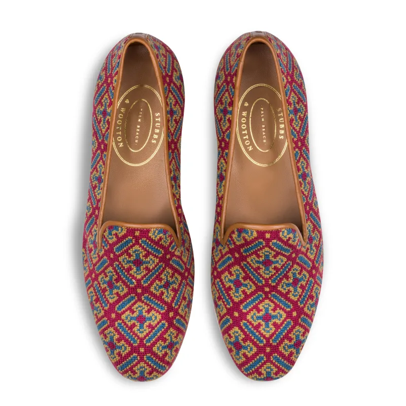 Cuenca Red Needlepoint Slipper (Men) sold by Stubbs & Wootton