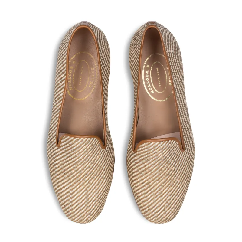Straw Cream Raffia Slipper (Women) sold by Stubbs & Wootton